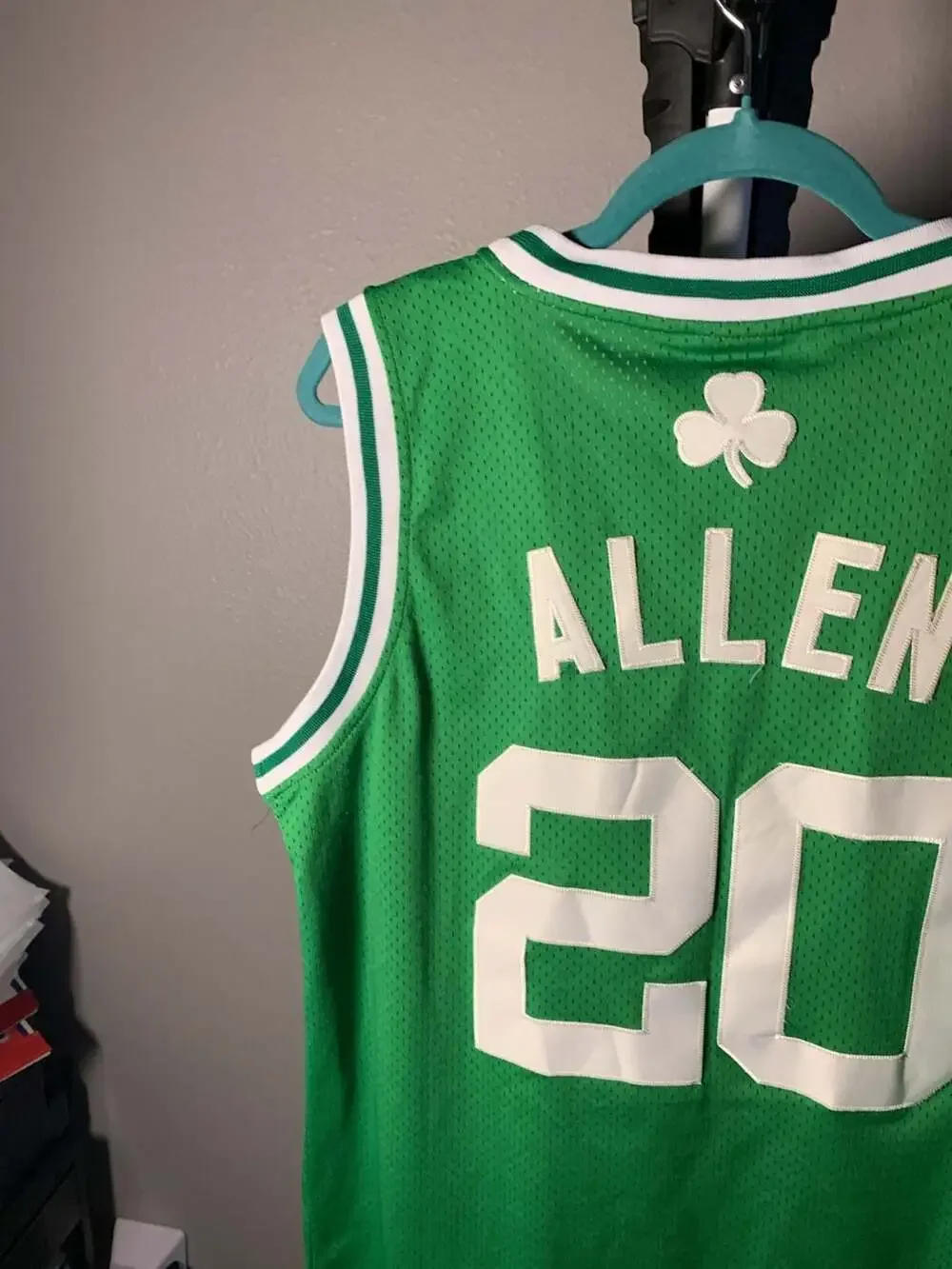 Adidas Boston Celtics Ray Allen #20 NBA Finals Basketball Jersey Green Size 50